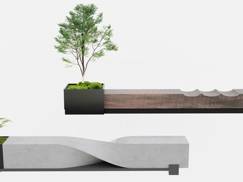  现代景观座椅3d模型 