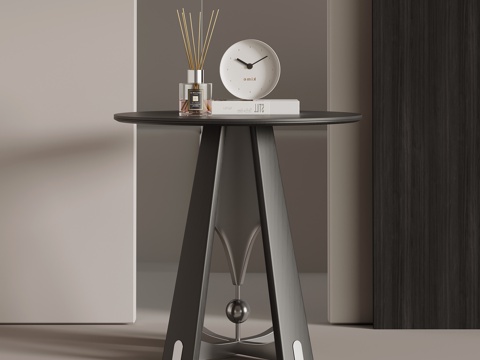  现代意式边几 角几圆几3d模型 