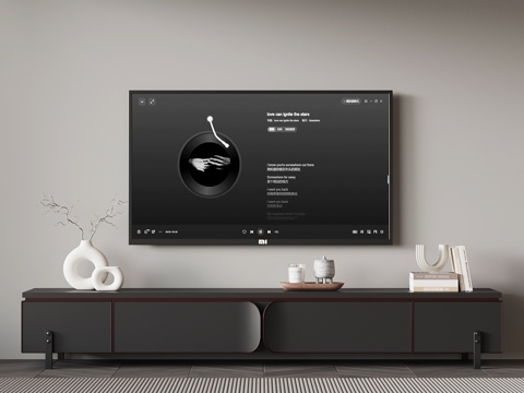  现代意式电视柜3d模型 