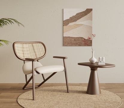  新中式休闲椅 中古风休闲椅 单人椅3d模型 