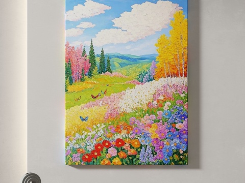  现代，奶油，田园风，轻奢，装饰画3d模型 