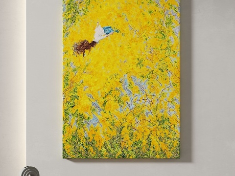  现代，奶油，田园风，轻奢，装饰画3d模型 