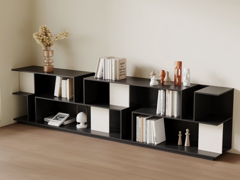 法式复古书柜 书架 边柜su模型