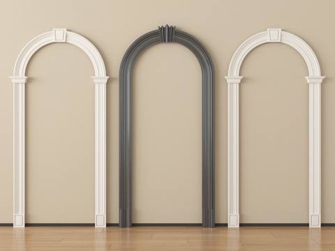  法式拱形门套 垭口 门洞su模型 