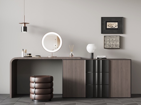 现代意式梳妆台su模型