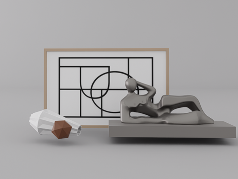 摆件组合su模型