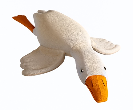  现代大白鹅玩偶 抱枕 毛绒玩具3d模型 