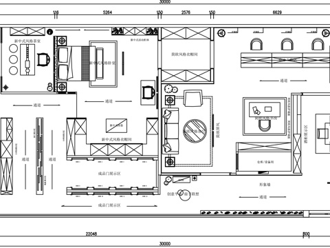 家具展厅平面图cad施工图