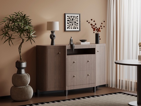  中古风玄关柜 边柜3d模型 