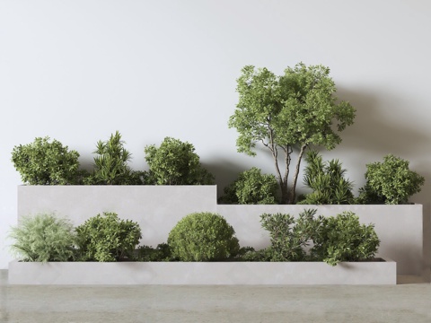  现代植物堆3d模型 