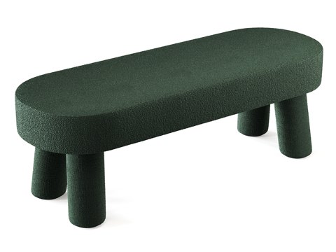  现代简约沙发矮凳 矮凳 简约凳子 绿色凳子3d模型 