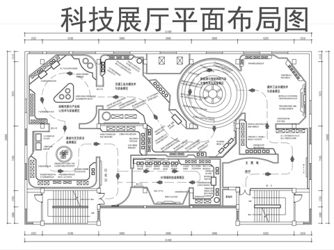 科技展厅平面图cad施工图
