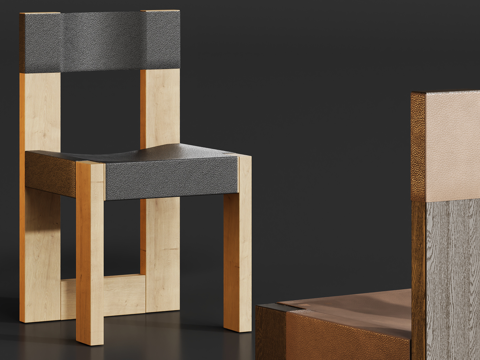  中古原木单椅3d模型 