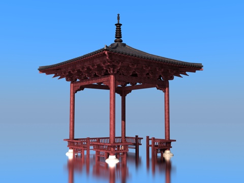  古建亭子3d模型 