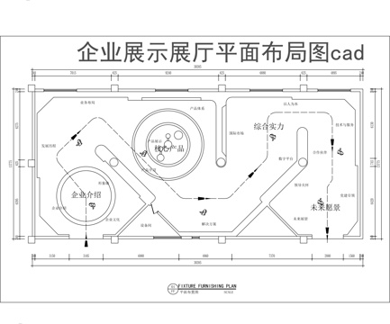 企业展厅平面图cad施工图