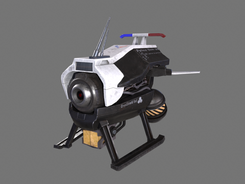  警察安保无人机 科幻无人侦察机 无人飞行器 无人飞机3d模型 