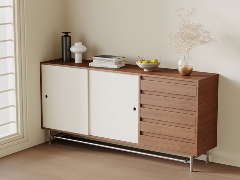  中古风餐边柜 储物柜3d模型 