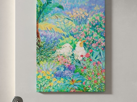  现代，奶油，田园风，轻奢，装饰画3d模型 