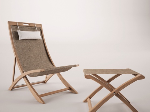  休闲椅脚凳3d模型 