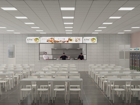  食堂餐厅3d模型 