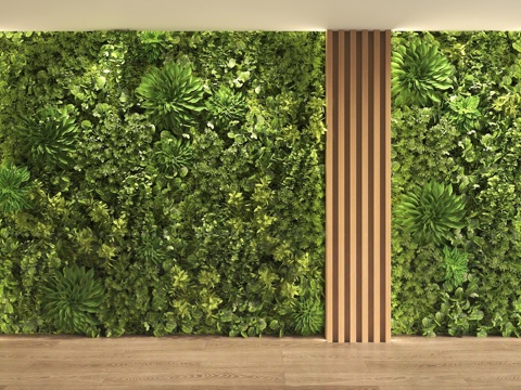  现代植物墙3d模型 