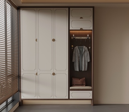 新中式玄关柜 边柜su模型