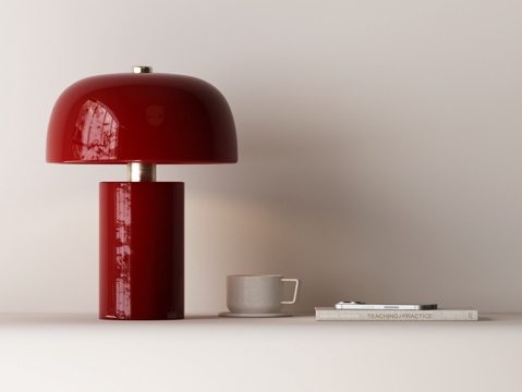  现代台灯 意式台灯 现代意式台灯 红色台灯 儿童房台灯 茶杯3d模型 