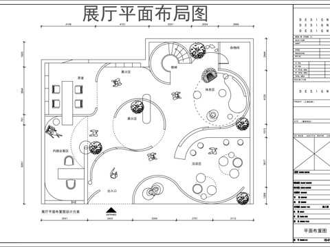 企业展厅平面图cad施工图