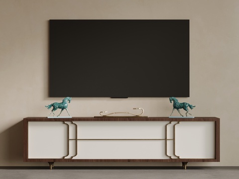  新中式电视柜 边柜3d模型 