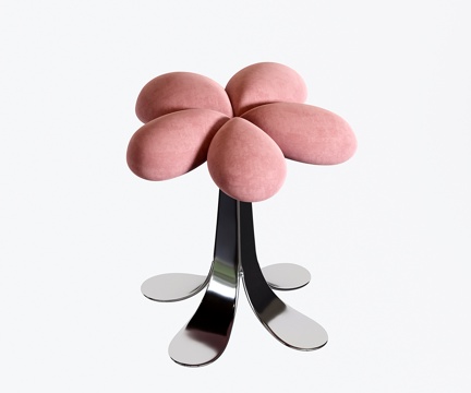 奶油风沙发凳 凳子 梳妆凳 化妆凳 花瓣凳su模型