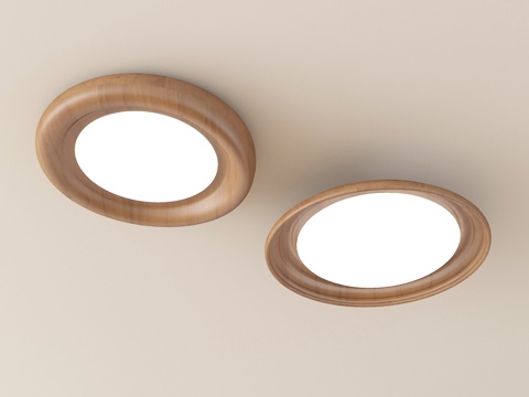  中古风吸顶灯 几何形吸顶灯 卧室吸顶灯3d模型 