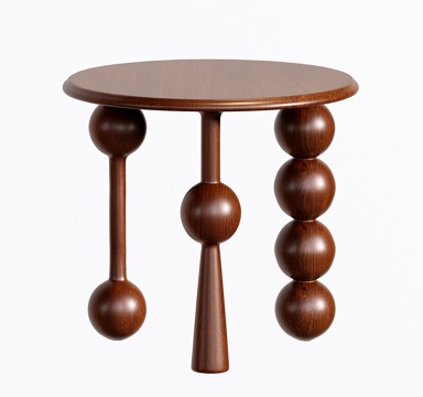  法式复古边几 小茶几 圆形茶桌3d模型 