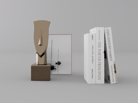  摆件组合su模型 