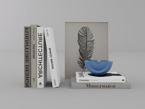 书籍摆件su模型