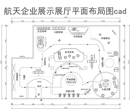 企业展厅平面图cad施工图