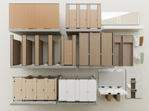 现代公共卫生间su模型