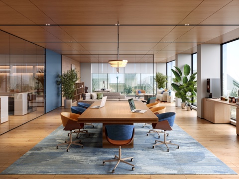  现代会议室3d模型 