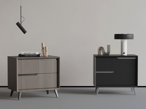  现代意式床头柜 边柜3d模型 