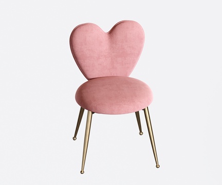 现代单椅 餐椅 化妆椅 梳妆椅 心形椅子su模型