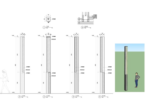 景观灯 路灯 庭院灯 户外照明 草坪灯cad施工图