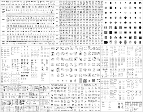 沙发家具餐桌书桌椅子厨卫灯具电器运动器材绿植人物素材CAD图cad施工图