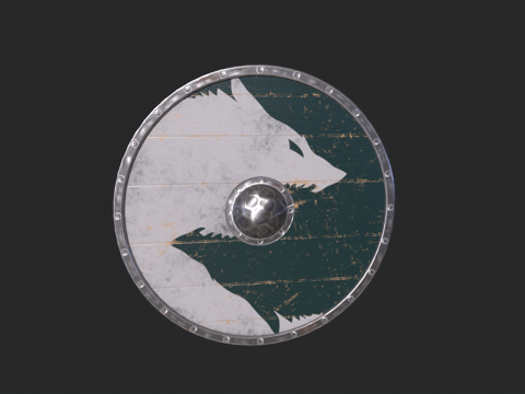  圆盾 盾牌 防具 维京盾牌 木盾 游戏装备 次世代 游戏道具3d模型 