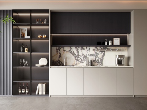 现代酒柜su模型