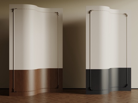 法式弧形护墙板su模型