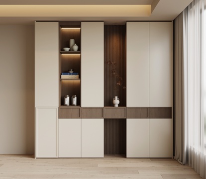  中古风鞋柜 入户鞋柜3d模型 