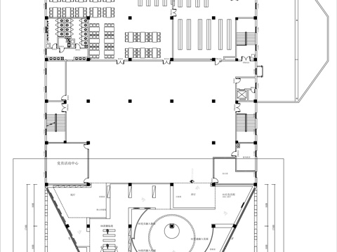  党建展厅平面图 清正廉洁展厅cad施工图 
