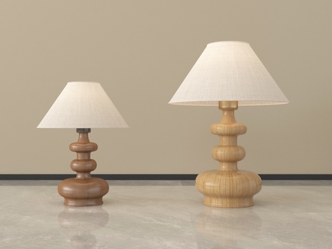  侘寂风台灯 书桌灯3d模型 