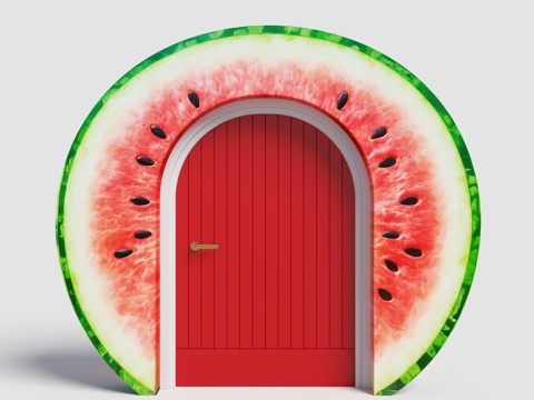  景观大门 卡通门 西瓜门 景观门 游乐园入口 幼儿园门3d模型 