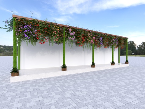  绿植走廊 绿植3d模型 