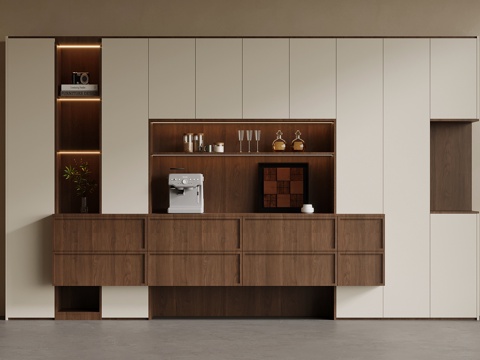  中古风酒柜 餐边柜3d模型 